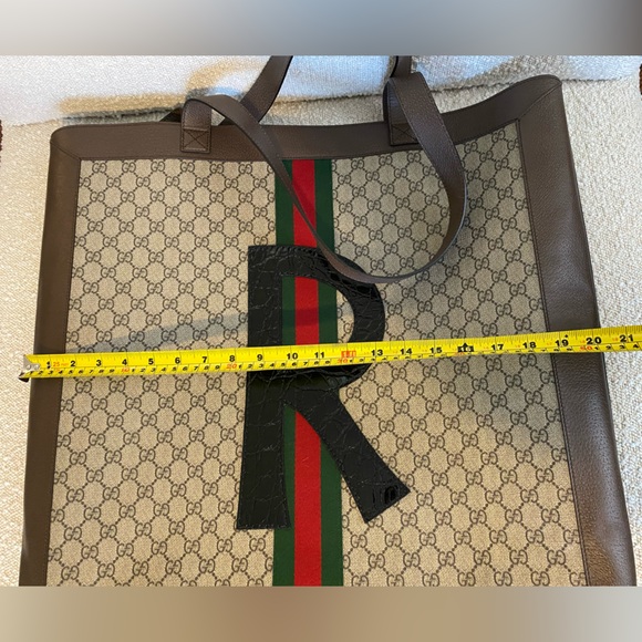 Gucci Ophidia Soft GG Supreme Large tote. Almost new condition. L R initials - Picture 8 of 9